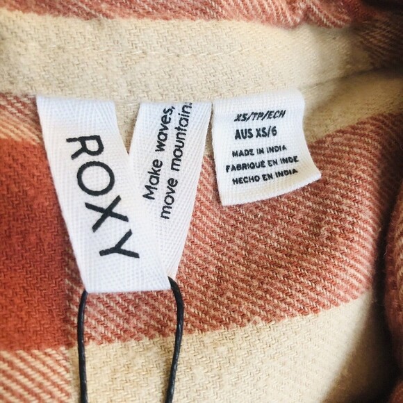 Roxy Womens Let It Go Long Sleeve Flannel Shirt X-Small - Picture 13 of 14